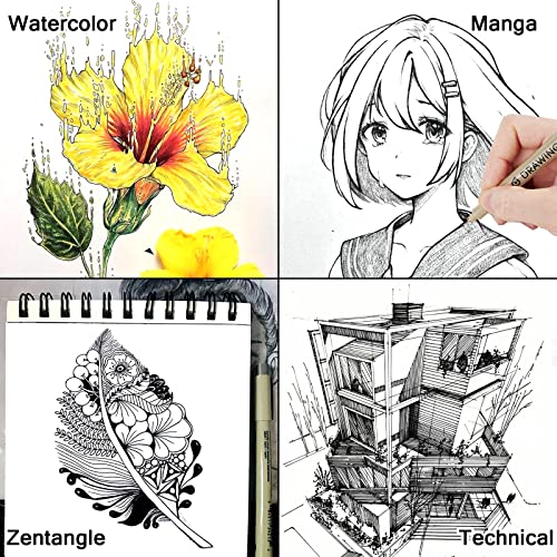 Micro Fineliner Drawing Art Pens: 12 Black Fine Line Waterproof Ink Set Artist Supplies Archival Inking Markers Liner Professional Sketch Outline Anime Sketching Watercolor Zentangle Gift Stuff