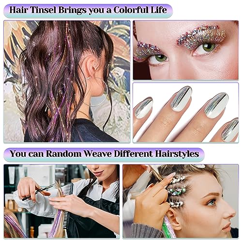 20 Colors Fairy Hair Tinsel Kit - 4000 Strands, 48in Heat Resistant