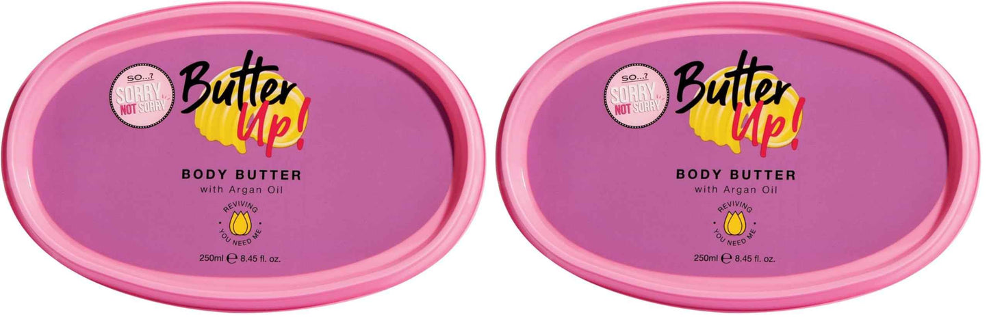 So...?…? Sorry Not Sorry Butter Up Body Butter - Infused with Argan Oil and Vanilla - Nourishing Body Lotion for Women - 8.45 oz (Pack of 2)