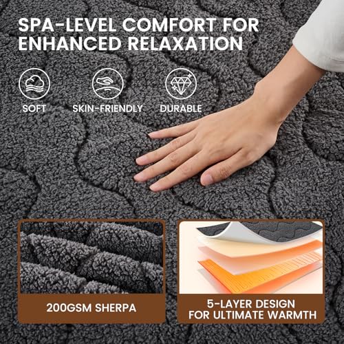 Bearhug 71x30 Massage Table Warmer - 5-Layer Sherpa Spa Heating Pad
