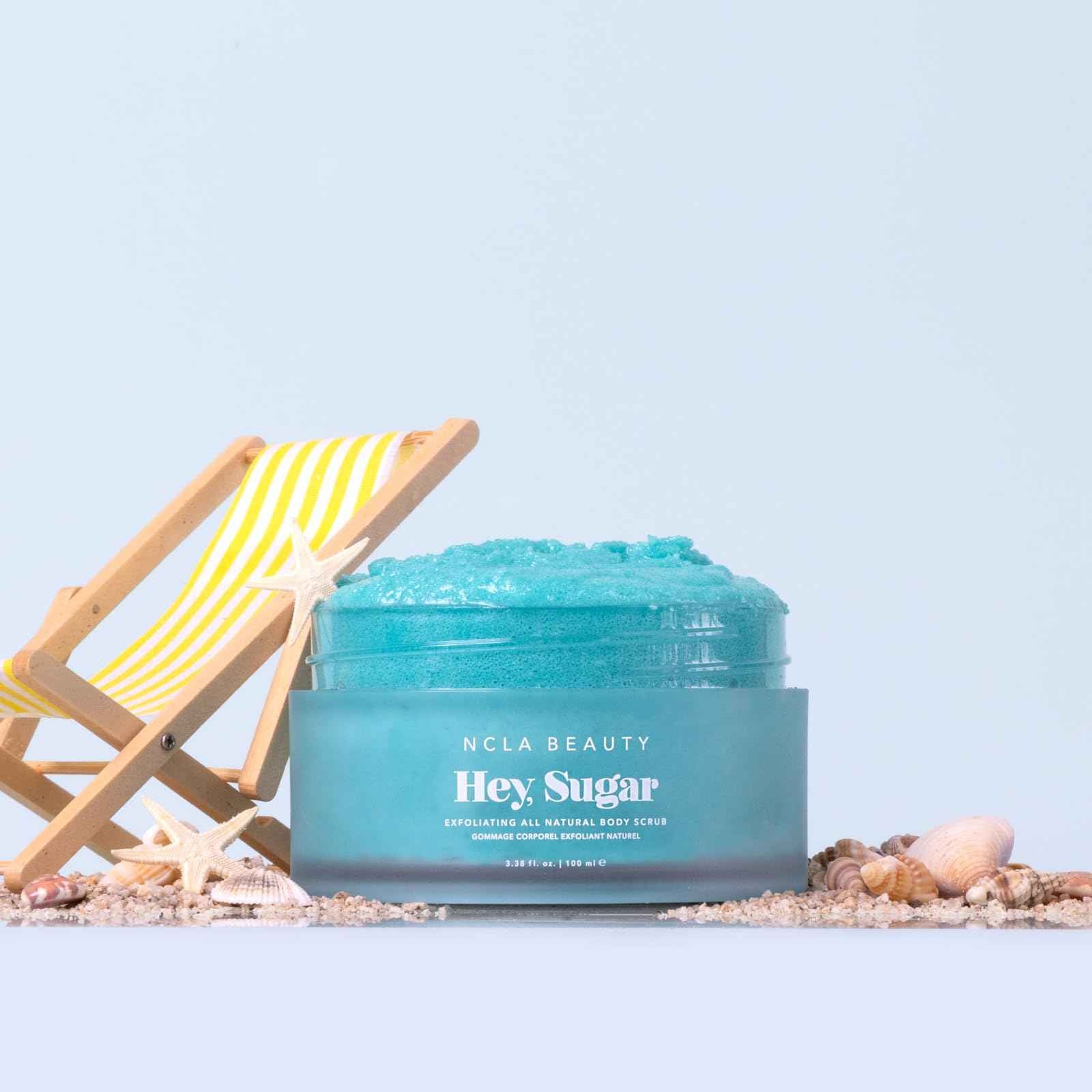 NCLA - Hey, Sugar Body Scrub | Smooth, Exfoliate, Hydrate Skin | Shea, Mango + Cocoa Butters | Vegan, Cruelty-Free, Clean Skincare (Amalfi Coast; 100g | 3.38 oz)
