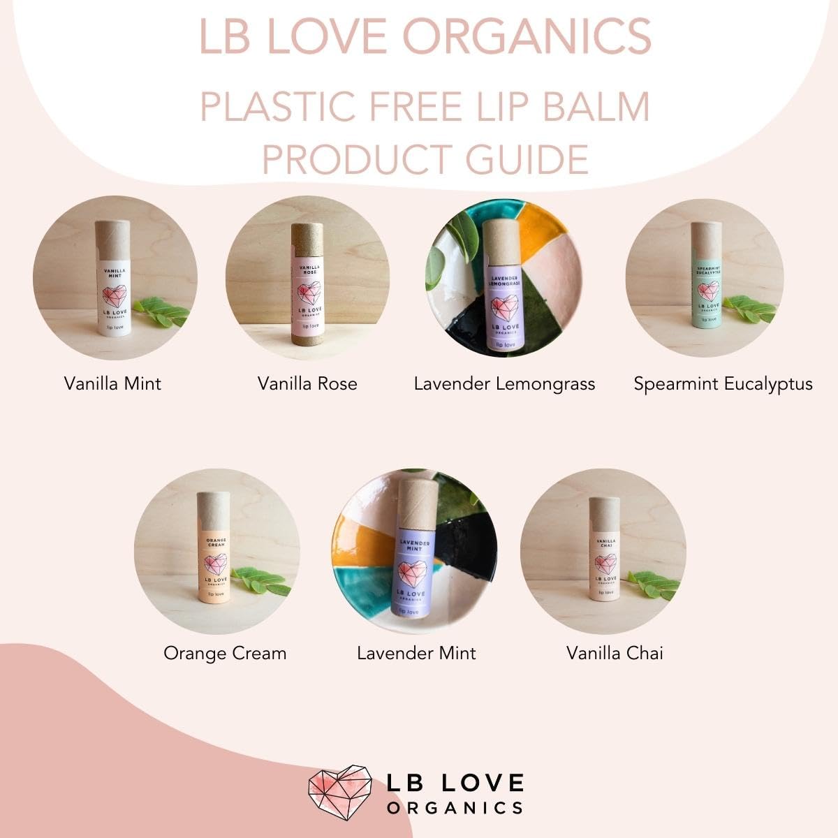 LB Love Organics Plastic Free Lip Love | Jumbo Organic Lip Balm | Organic Beeswax and Plant Based | Zero Waste Natural Lip Balm (Vanilla Chai)