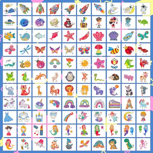 Partywind 204 Glitter Temporary Tattoos for Kids Party Favors