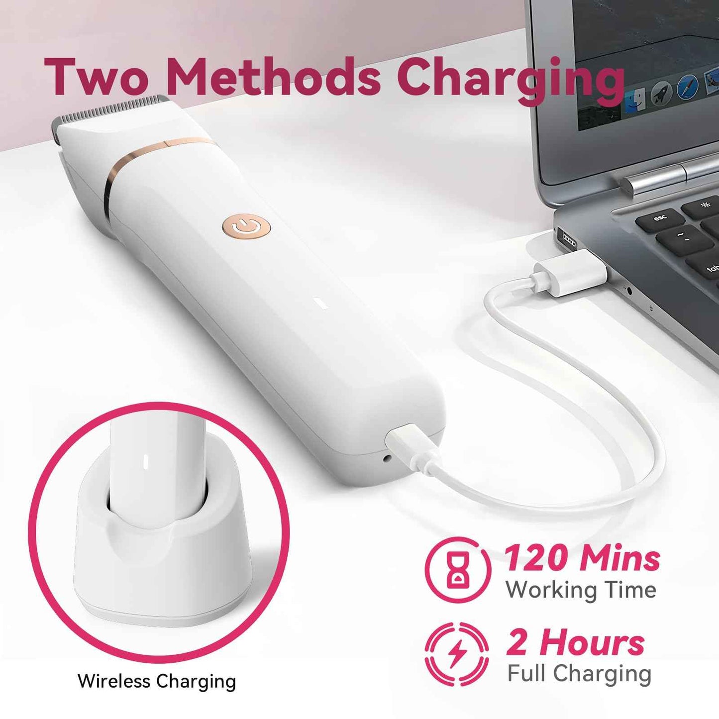 Electric Bikini Trimmer for Women - 4 in 1 Electric Razors for Women, Waterproof Pubic Hair Trimmers and Facial Hair Remover, Replaceable Shaver & Nose Hair Trimmer, Rechargeable Women's Grooming Kit