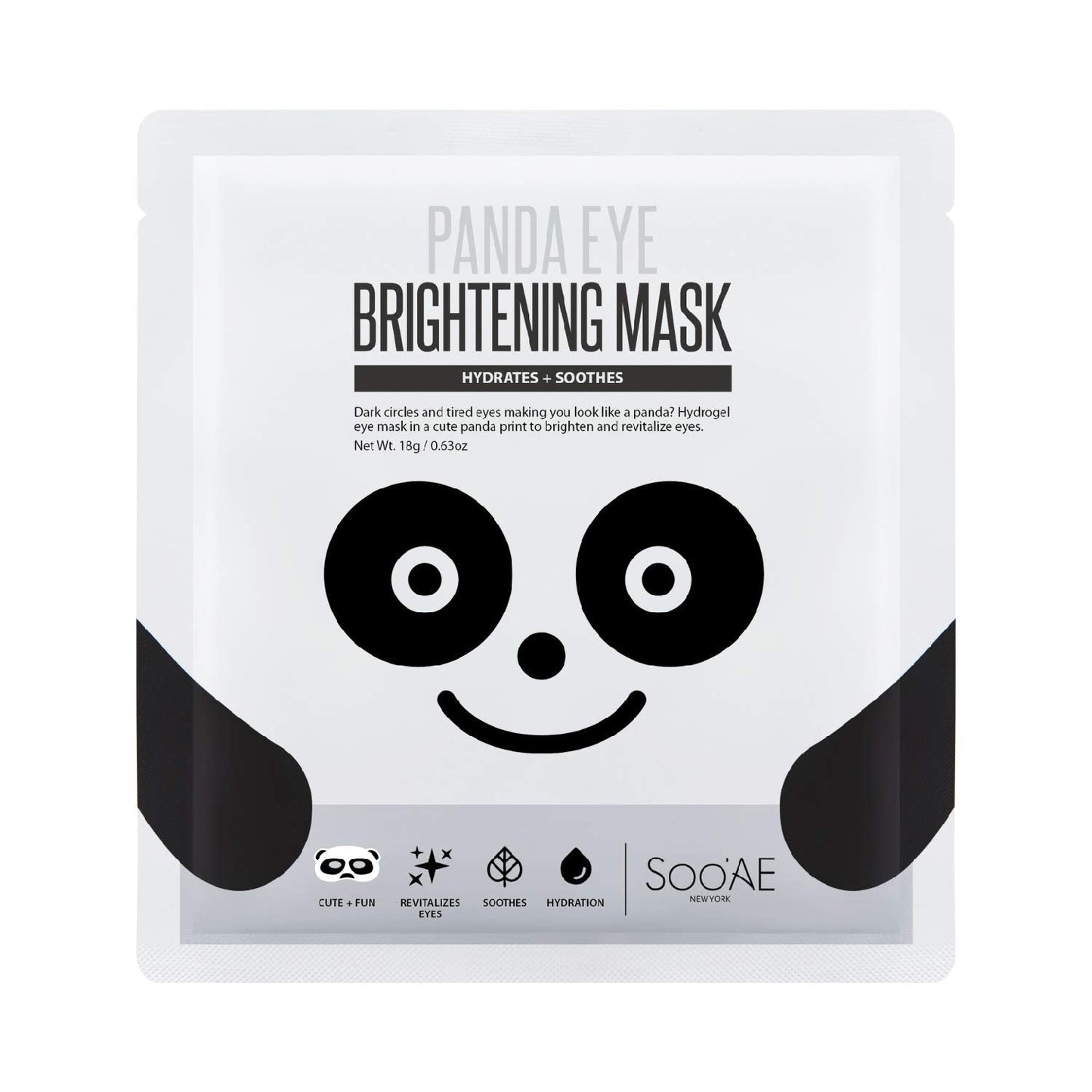 Soo'AE Panda Eye 𝗕𝗿𝗶𝗴𝗵𝘁𝗲𝗻𝗶𝗻𝗴 𝗘𝘆𝗲 𝗠𝗮𝘀𝗸[12 Count ] Eye mask for Dark Circles and Puffiness, Nourish and Brighten Delicate Eye area Skin Made in Korea Korean eye treatment eye patch