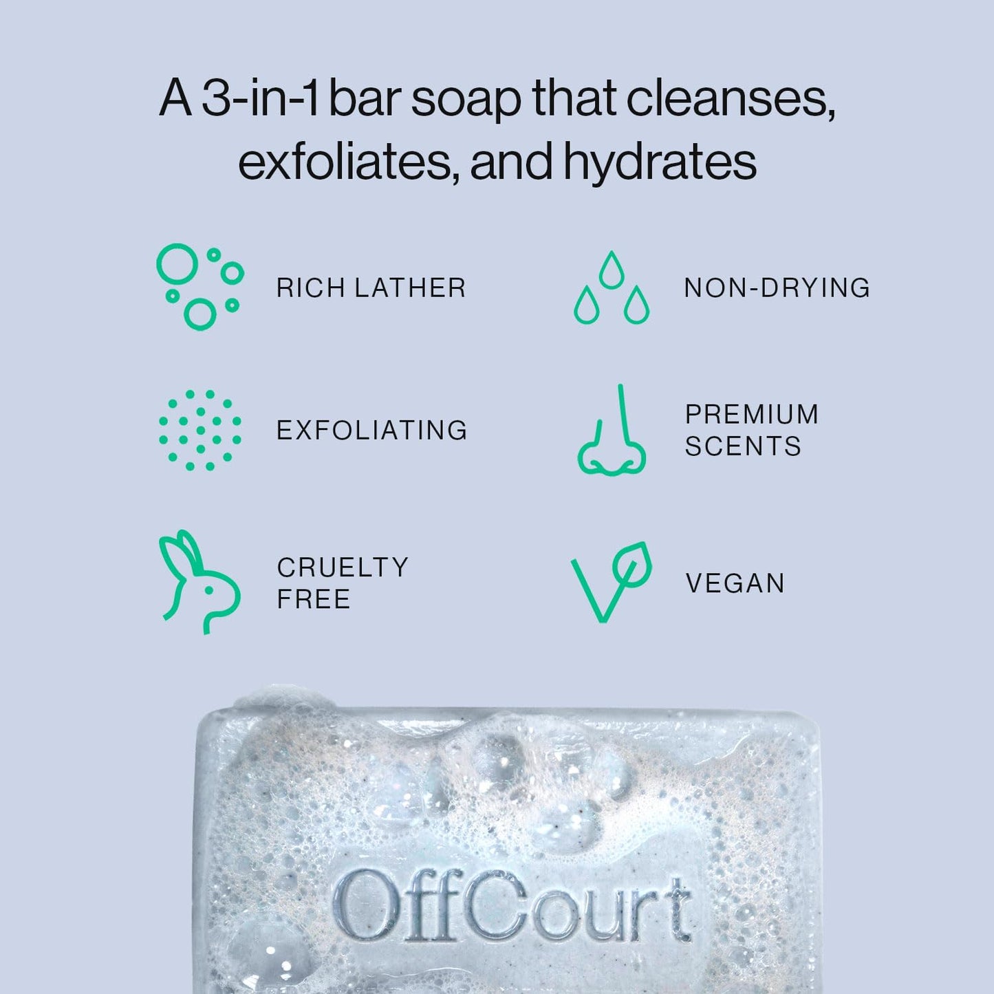 OffCourt Exfoliating Body Soap – Deep Cleansing & Exfoliating Soap for Men & Women. Non-Drying Bar. 2 Fragrances: Fresh Citron + Driftwood & Fig Leaves + White Musk Scent. (5oz, 2 Pack)