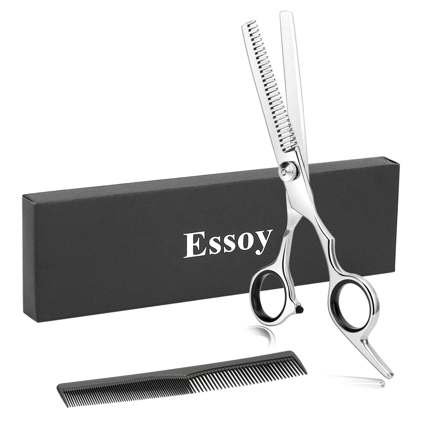 Essoy Professional Thinning Shears Hair Cutting Teeth Scissors(6.5-Inches),Stainless Steel Haircut Scissor with Fine Adjustment Screw for Home Salon,Barber Hairdressing Scissor for Women Men Kids