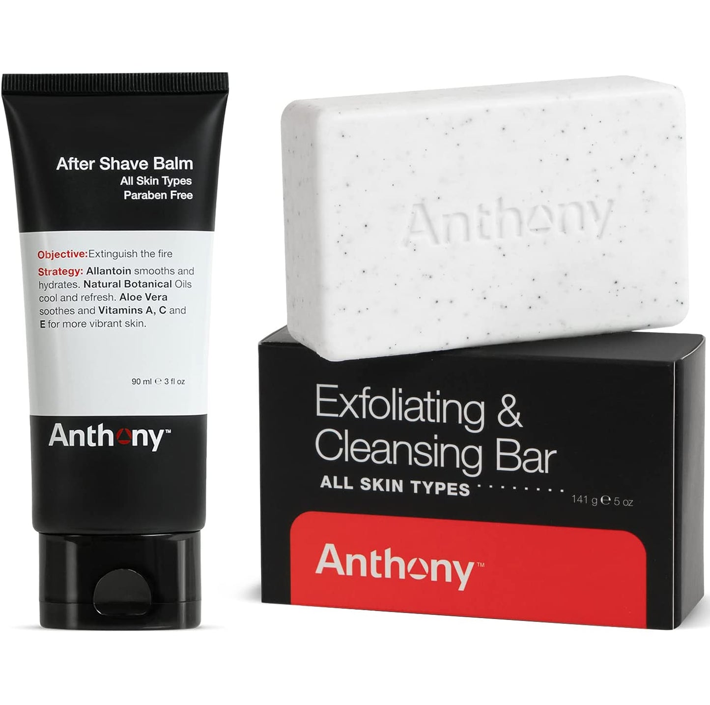 Anthony After Shave Balm for Men 3 Fl Oz Mens Soap Bar Exfoliating Soap 5 Oz