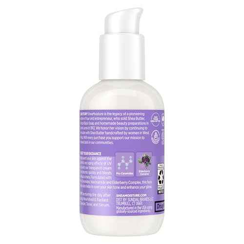 SheaMoisture Melanin Care Broad Spectrum SPF 30 Sunscreen Face Lotion Nourished & Radiant for Protection Against UV Rays & Even Tone, with Pro-Ceramides +Elderberry Complex, 3 oz