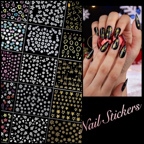 Teenitor DIY Acrylic Nail Art Kit with Clear Coffin Tips & Charms