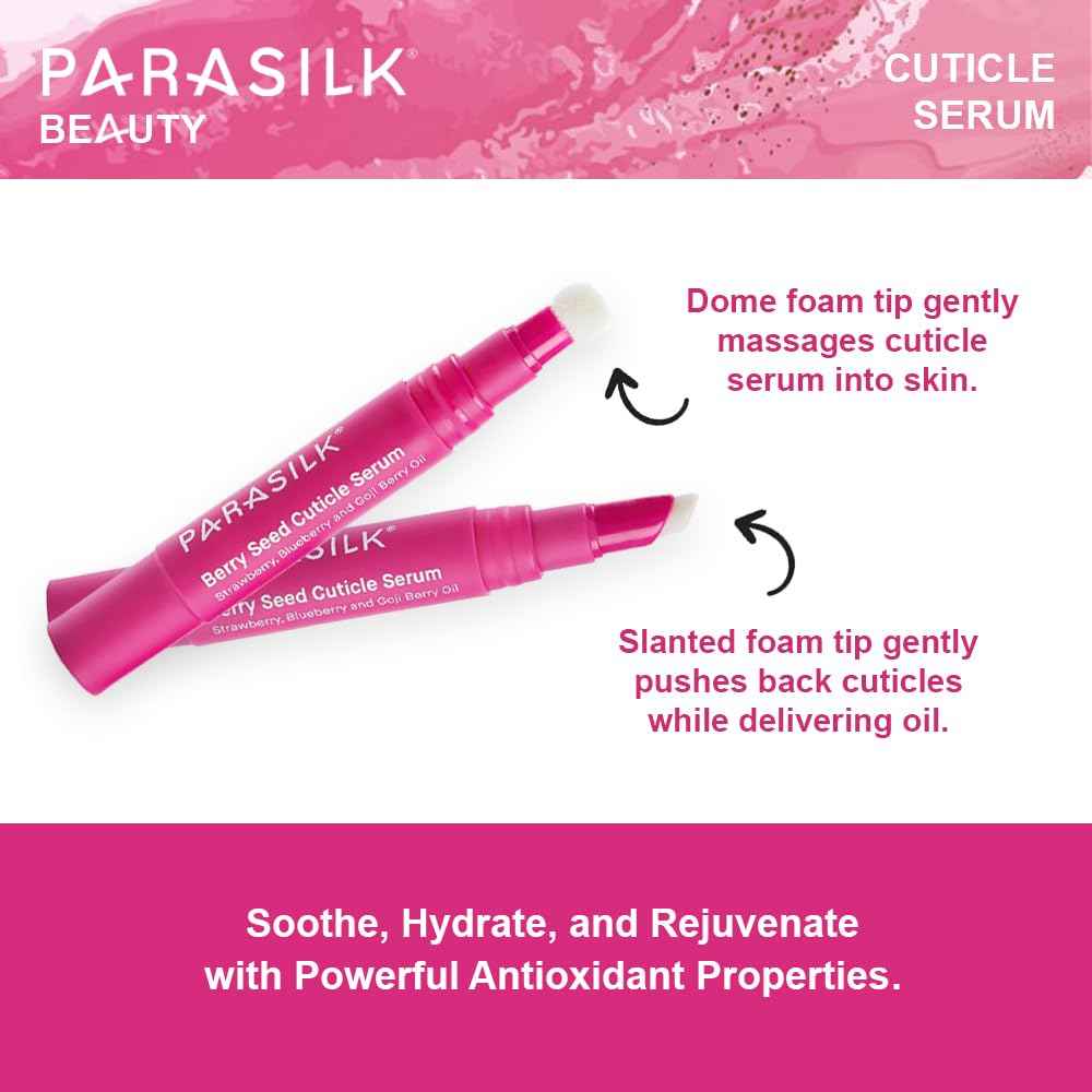 Parasilk Beauty Berry Seed Cuticle Serum. Superior Antioxidant Oils. Soothe, Hydrate, and Rejuvenate Dry Cuticles