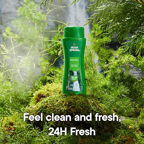 Irish Spring Men's Body Wash Shower Gel, Original Clean, Travel Size Body Wash, 3.40 Fl Oz (Pack of 24)