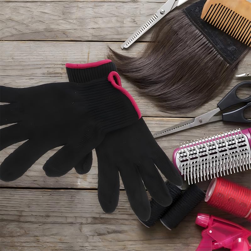 Heat Resistant Gloves for Hair Styling - 2 Pair Set