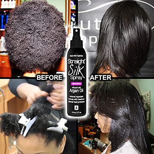 Straight Silk Spray with Moroccan Argan Oil - Heat Protectant 6oz