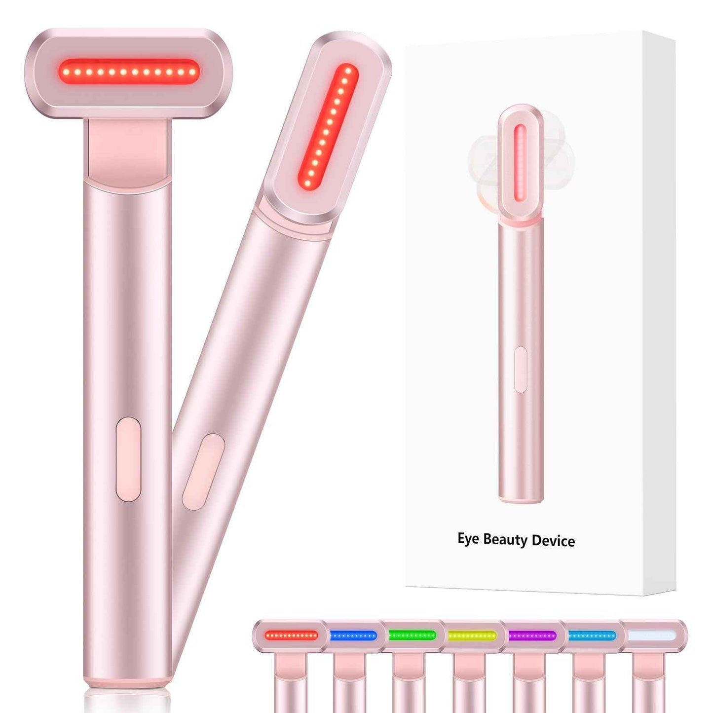 Red-Light-Therapy-for-Face,7 in 1 LED Light-Therapy-Wand for Face and Neck - Microcurrent Facial Device for Anti-Aging - Face & Eye Massager Skincare (7 Colors led Light)