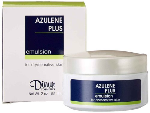 Dinur Cosmetics Azulene Emulsion Day Cream for Dry & Sensitive Skin Helps in Hydration Smoother Enhances Improves Skin Clarity Elasticity 2 OZ