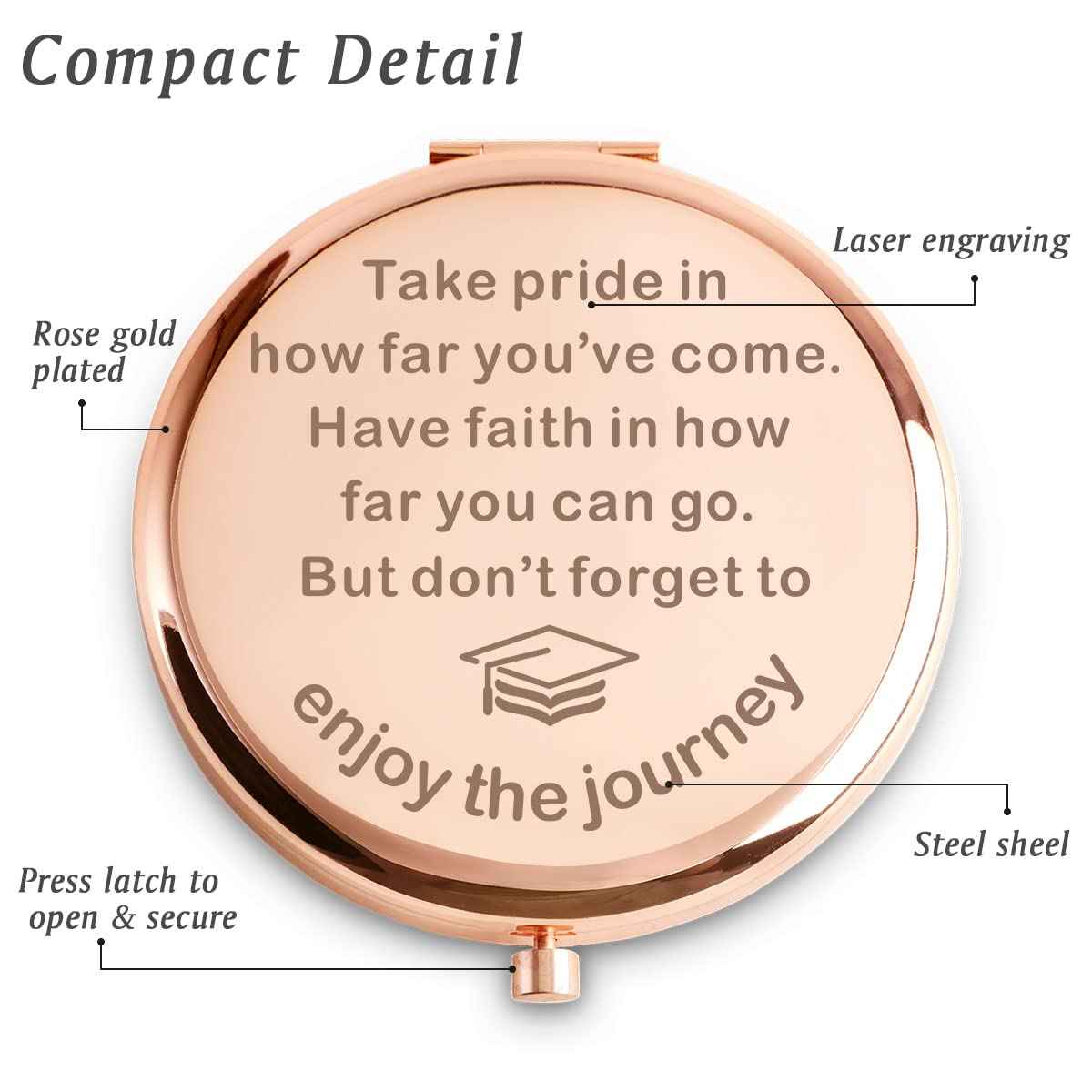 Personalized Compact Mirrors, 2025 Graduation Gifts for Her Women Girls, Unique Gift for College Medical High School Student, Best Presents Ideas for Female Graduate