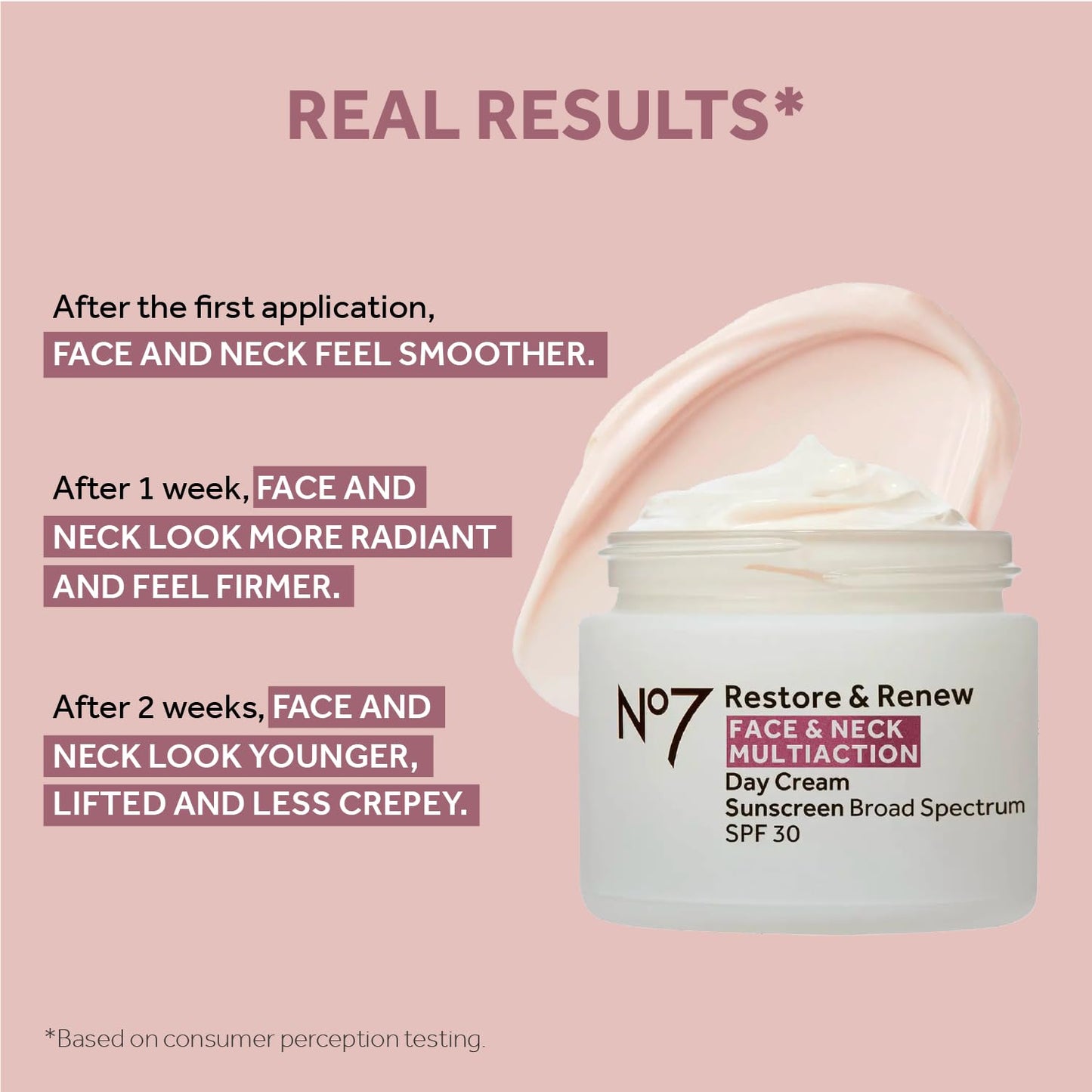 No7 Restore & Renew Multi Action Face & Neck SPF 30 Day Cream - Firming & Hydrating Face Moisturizer with Hyaluronic Acid to Help Visibly Reduce the Appearance of Wrinkles (2 pack, 50 ml each)