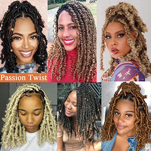 Leeven 7 Packs 12 Inch Passion Twist Ombre Blonde Crochet Hair