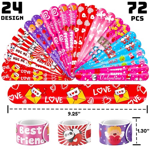 Valentine Party Favors Bundle - 72 Tattoos & 72 Slap Bracelets