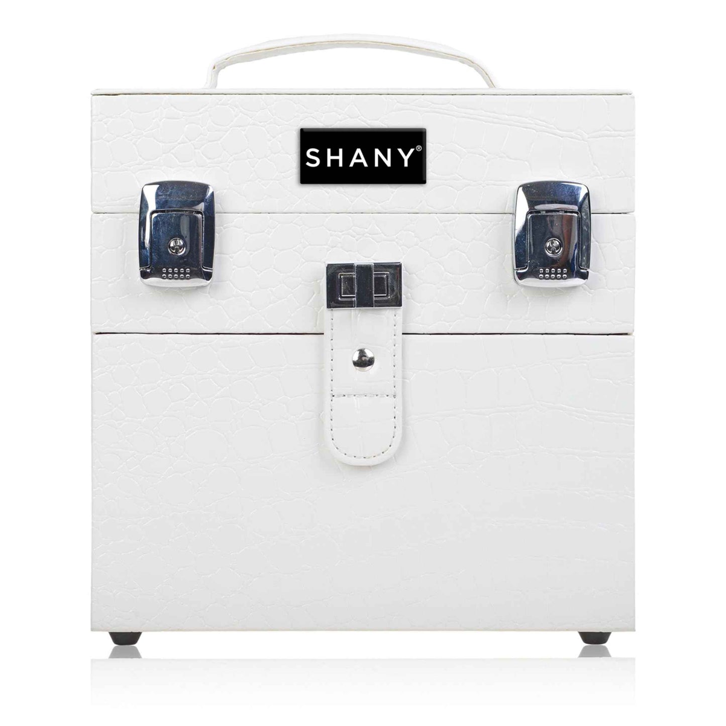 SHANY Color Matters - Makeup Travel Case Nail Accessories Organizer and Makeup Train Case - Makeup Storage Box - White Lily