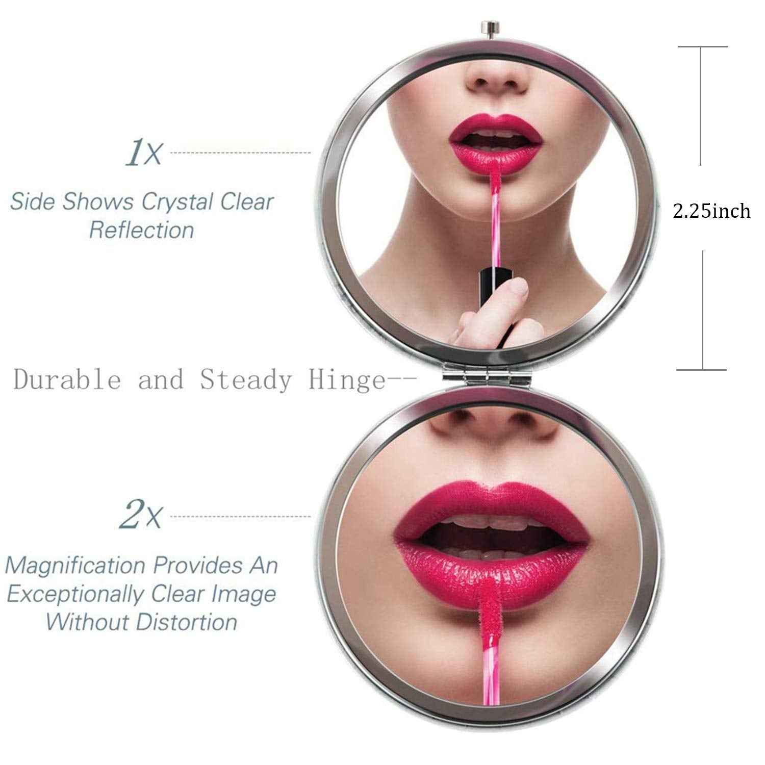 Pack of 9 Compact Pocket Makeup Mirrors Set - Include 1 Bride, 1 Maid of Honor, 1 Matron of Honor and 6 Bridesmaid Mirrors - Wedding Bridesmaid Proposal Gifts (Silver)