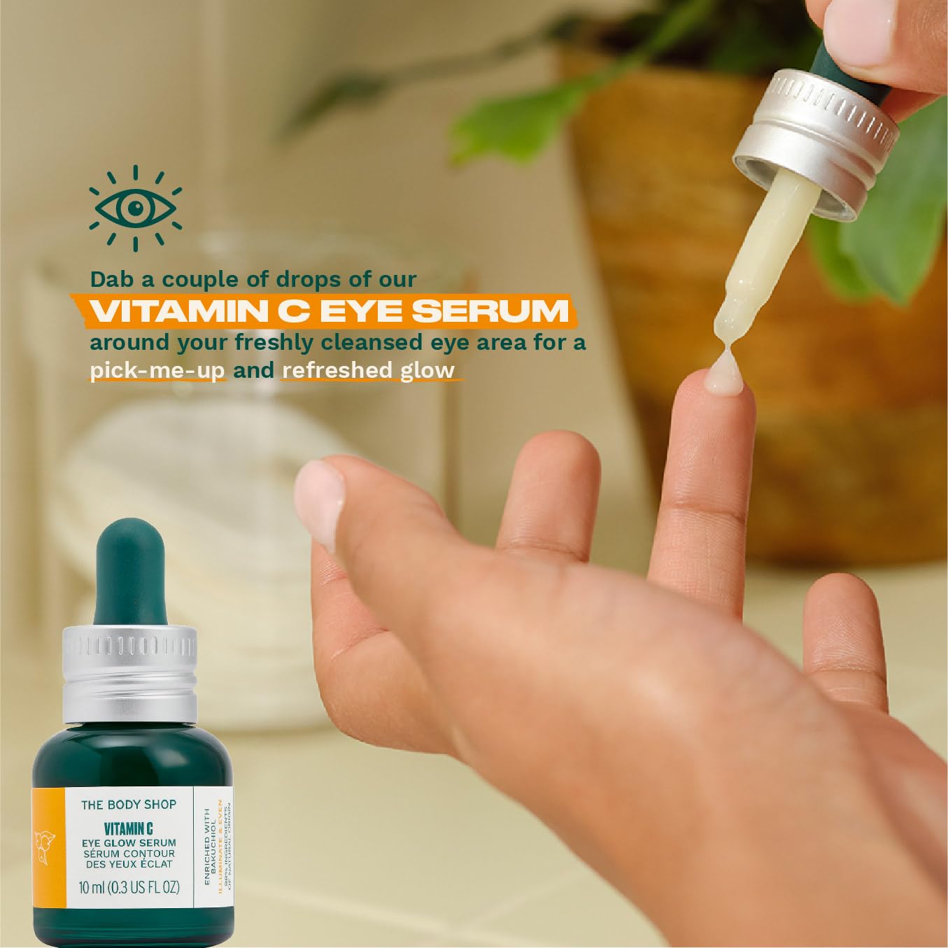 The Body Shop Vitamin C Eye Glow Serum - Illuminating And Brightening For Eye - 0.3 Fl Oz