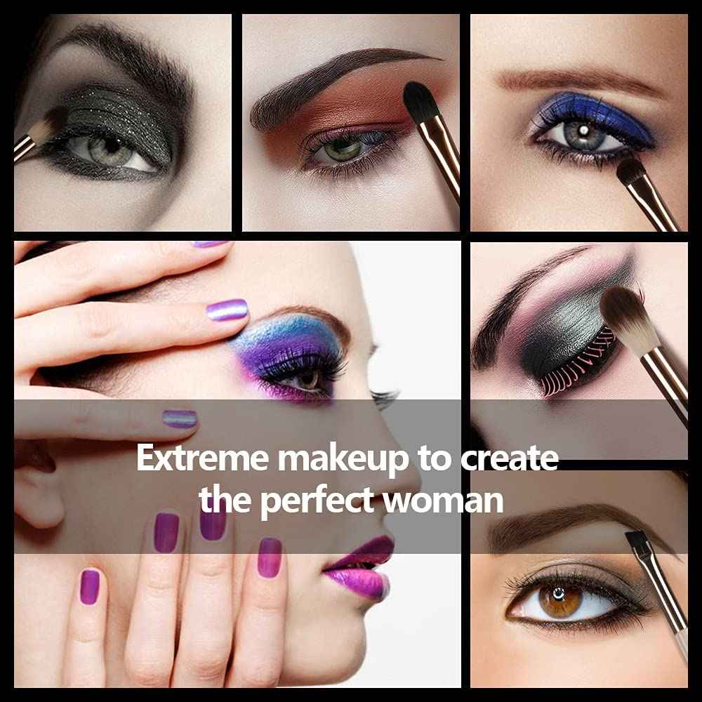 Natural Goat Hair Makeup Brushes Set and Eye Makeup Brush Set, Professional Blending Makeup Brushes