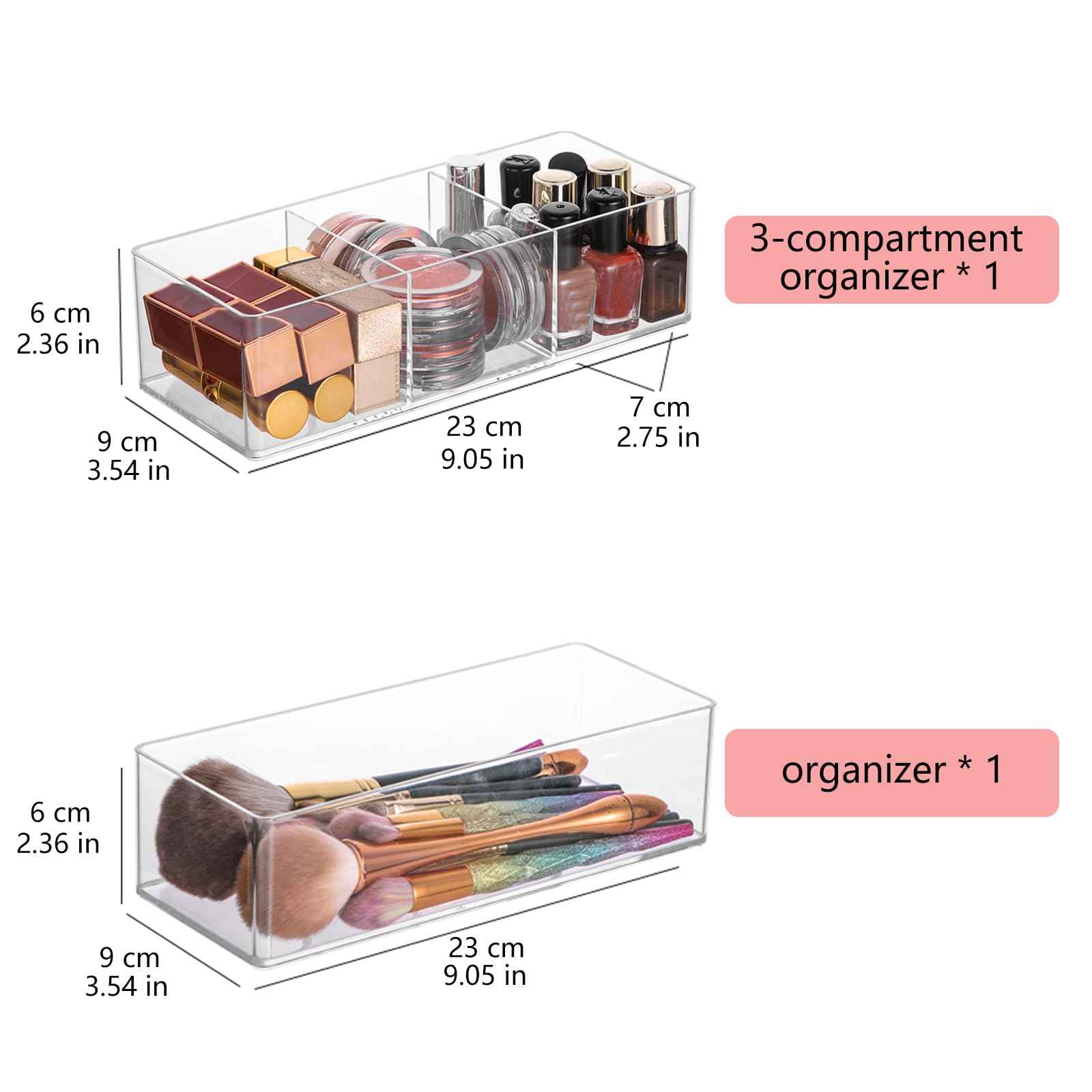LONTOHCE Acrylic Organizer 2 pieces Makeup Organizer Countertop For Drawers Organizer Storage Bathroom Organizers And Storage Is A Good Choice For Desktop Finishing (2)