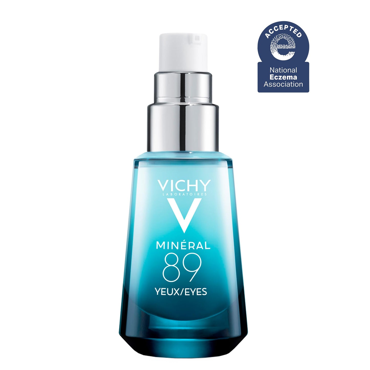 Vichy Mineral 89 Eyes Serum with Caffeine and Hyaluronic Acid | Moisturizing Under Eye Cream Gel to Smooth Fine Lines and Hydrate Eye Area | Suitable for Sensitive Skin & Fragrance Free | 0.5 Fl. Oz.