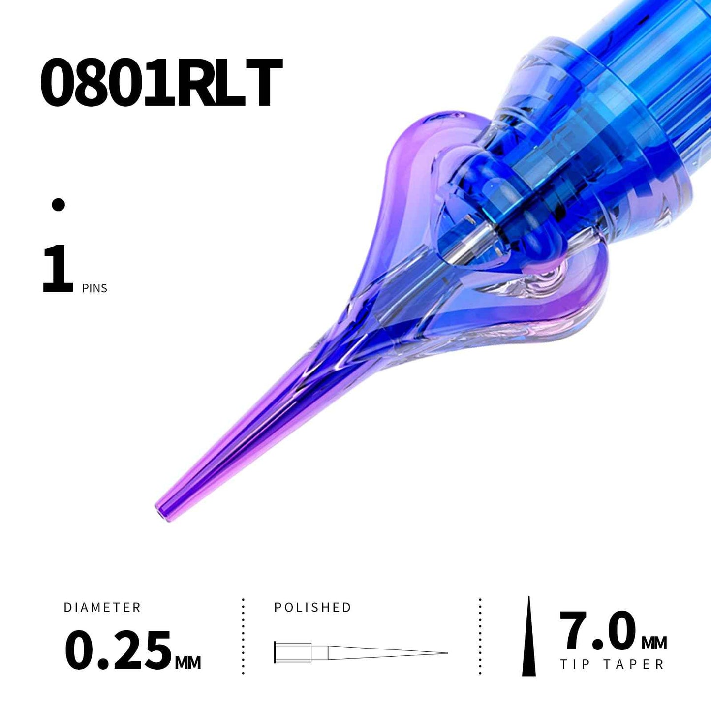Mast Heart Tattoo Needles Cartridges 20Pcs Disposable 0801RLT Round Liner Long Tips for Precision & Style