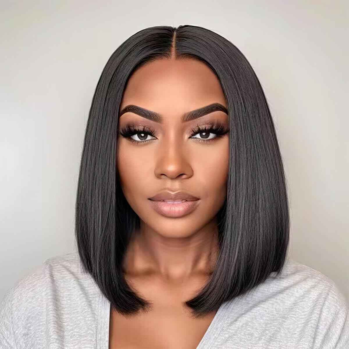 Bob Wig Human Hair Closure Wigs Human Hair Bob Wig Wear and Go Glueless Wig 10 Inch HD Lace Closure Short Wigs for Women 180 Density 18A Grade Raw Hair Triple Lifespan than Regular Virgin Hair