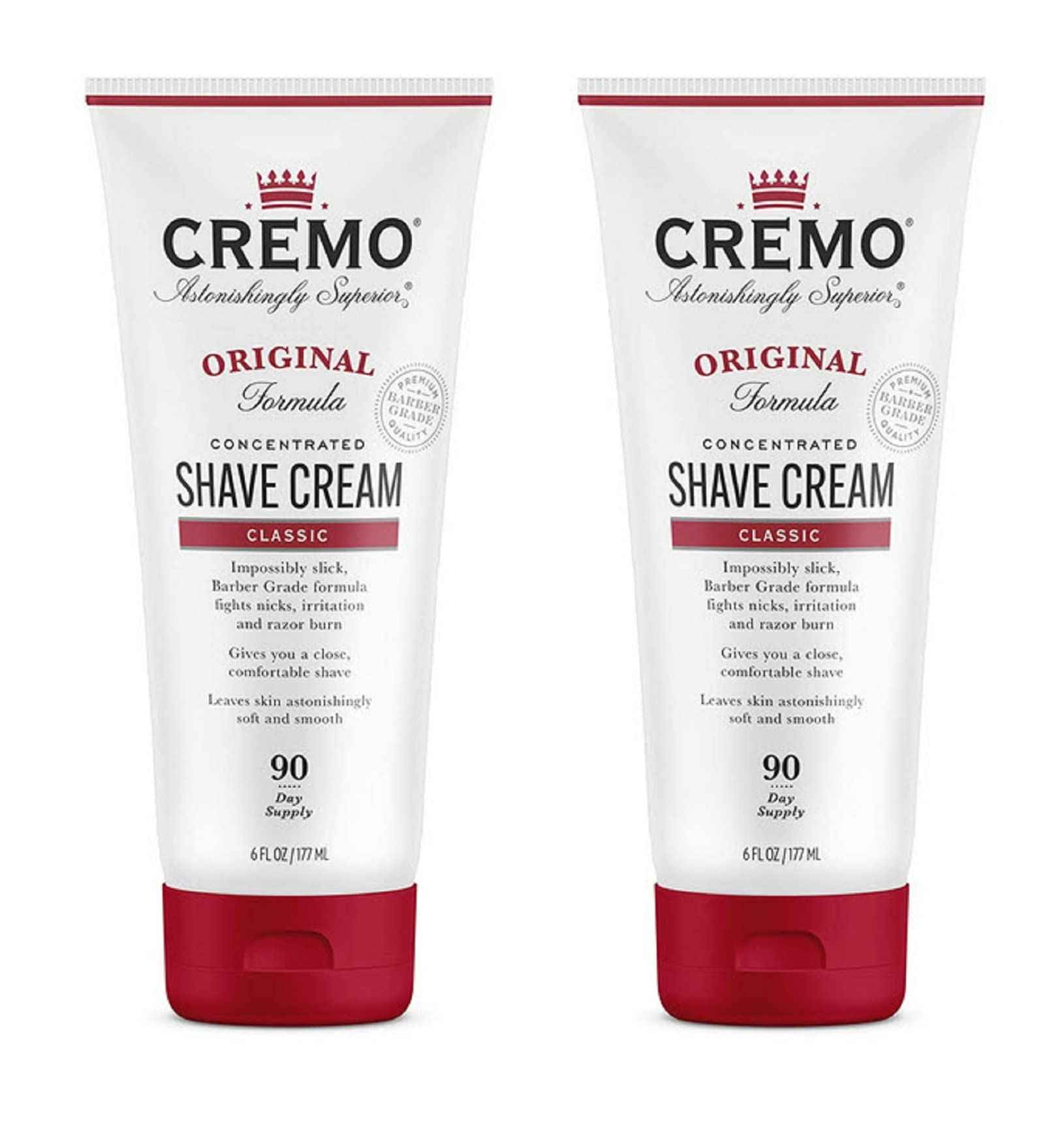 Cremo Barber Grade Original Shave Cream Bundle with Astonishingly Superior Ultra-Slick Formula, 6 Fl Oz (2 Pack)