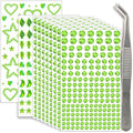 Green Stick-On Rhinestones 1760 Pcs Self-Adhesive Gems