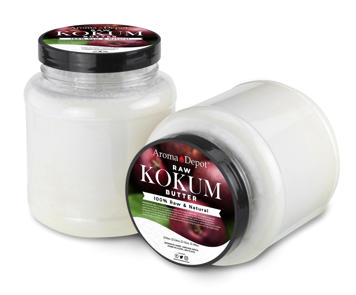 Aroma Depot 3 lb. Raw Kokum Butter Great for Skin, Body and Hair. 100% Pure I Natural I Cold Pressed I Thickener for Body Butters, Sunscreens, Soaps, Deodorants and Lotions.