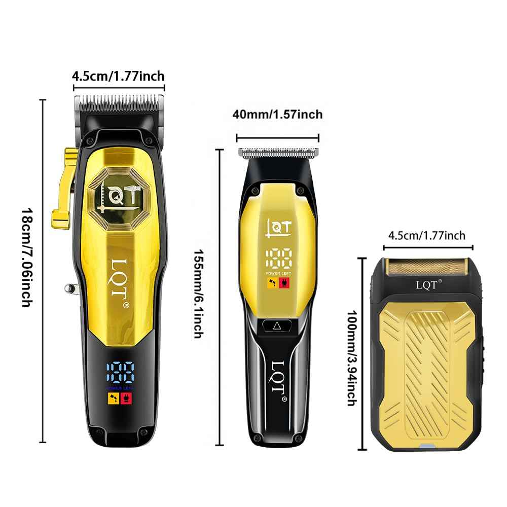 LQT Professional Hair Clippers for Man,Hair Clippers Electric Shavers Razor T-Blade Hair Trimmer, 3 in 1 Cordless Barber Trimmer Bald Shavers LED Display Gifts (3PCS)