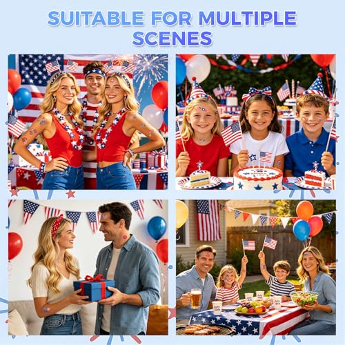 116 Pc Patriotic Temporary Tattoos | 4th of July Face Tattoos