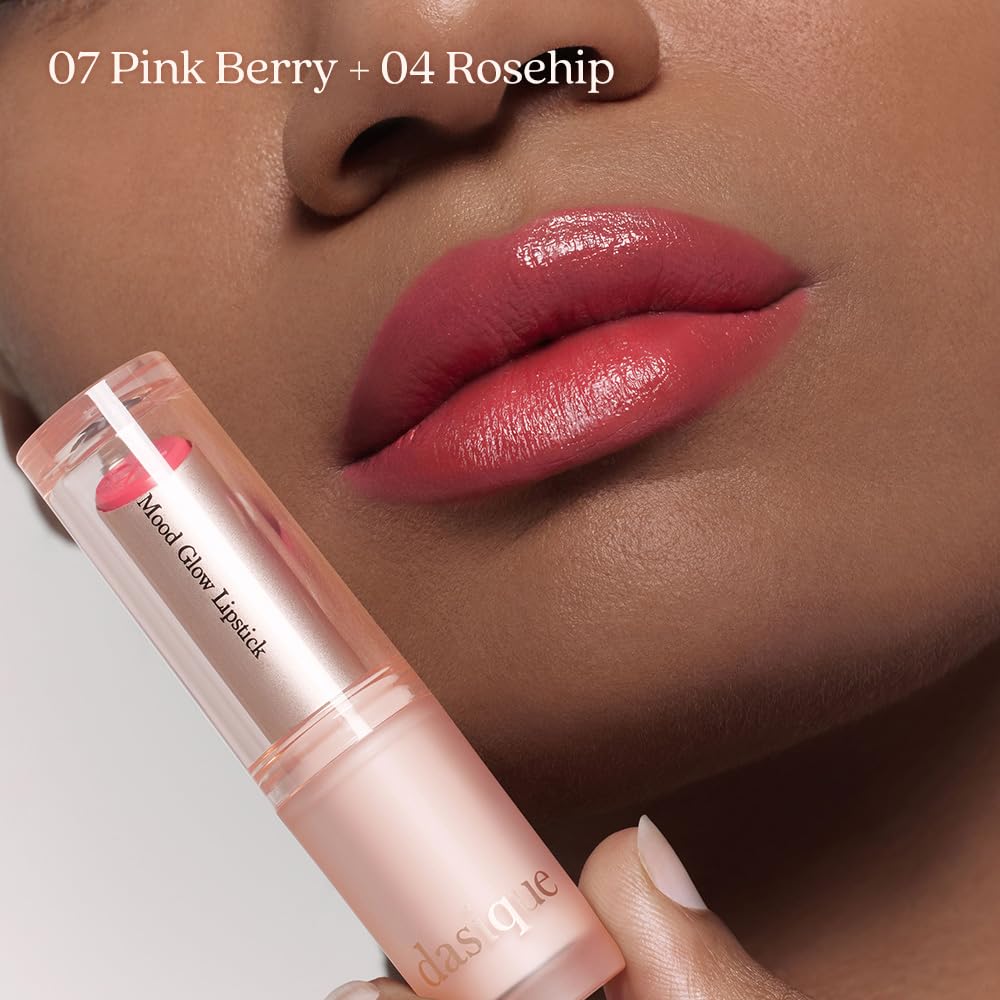 dasique Mood Glow Lipstick #07 Pink Berry | Color Lipstick Balm | Vegan | Lightweight | Hydrating | Daily Use