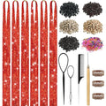 LEDIZE Red Hair Tinsel Kit for Girls & Women Fairy Glitter Extensions - N/Red