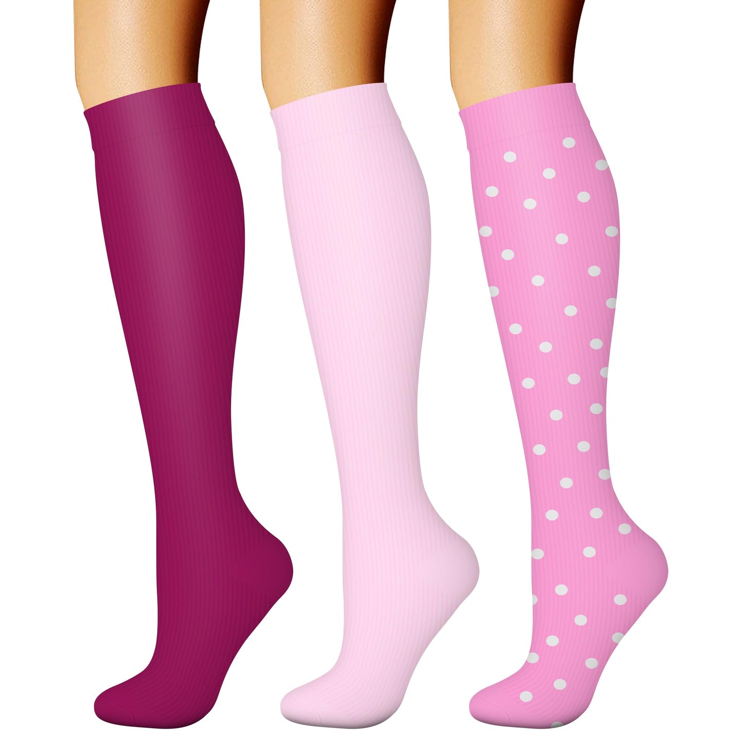 CHARMKING Compression Socks for Women & Men Circulation (3 Pairs) 15-20 mmHg is Best Athletic for Running, Flight Travel, Support, Cycling, Pregnant - Boost Performance, Durability (S/M, Multi 61)