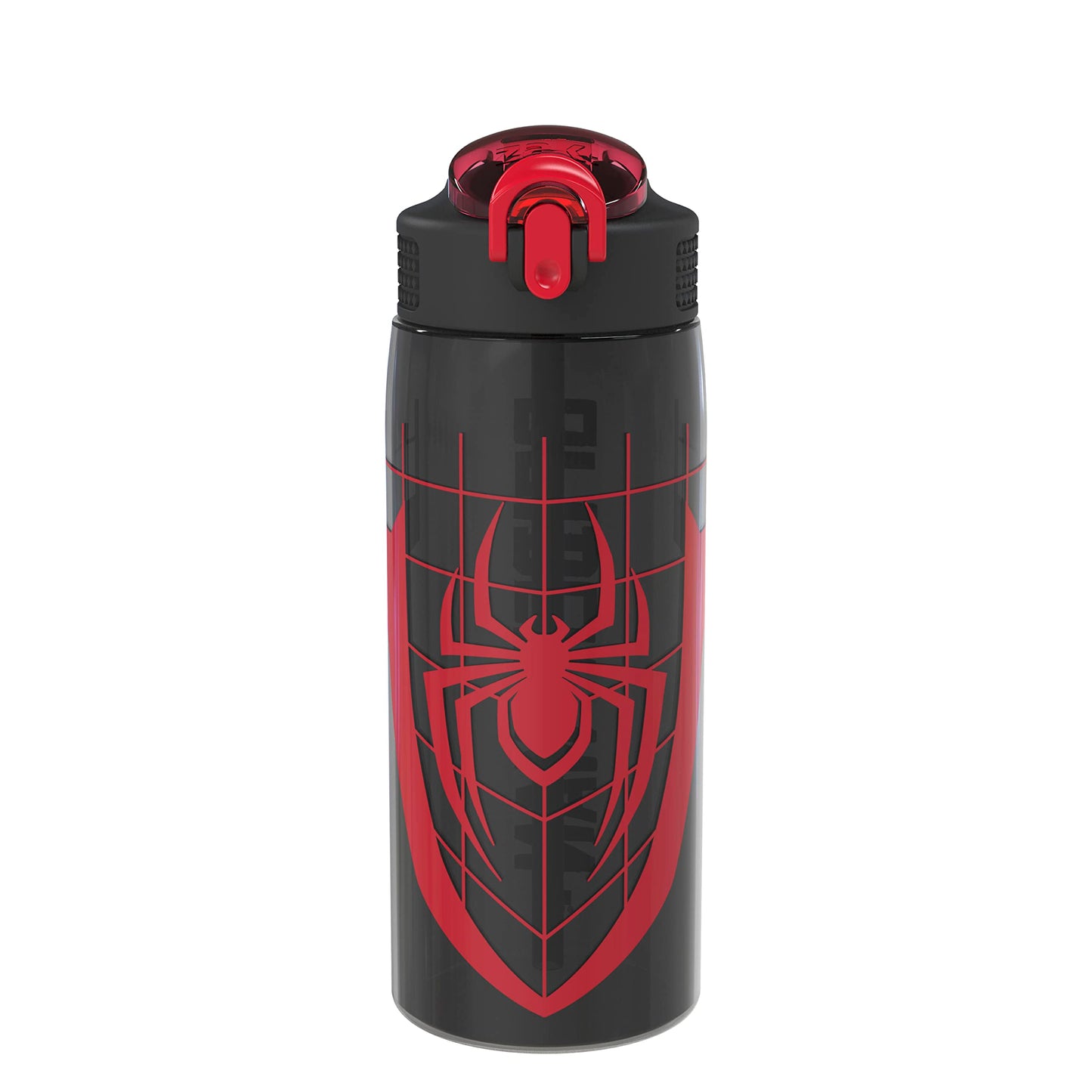 Zak Designs Marvel Spider-Man Water Bottle For School or Travel, 25 oz Durable Plastic Water Bottle With Straw, Handle, and Leak-Proof, Pop-Up Spout Cover (Spider-Man)