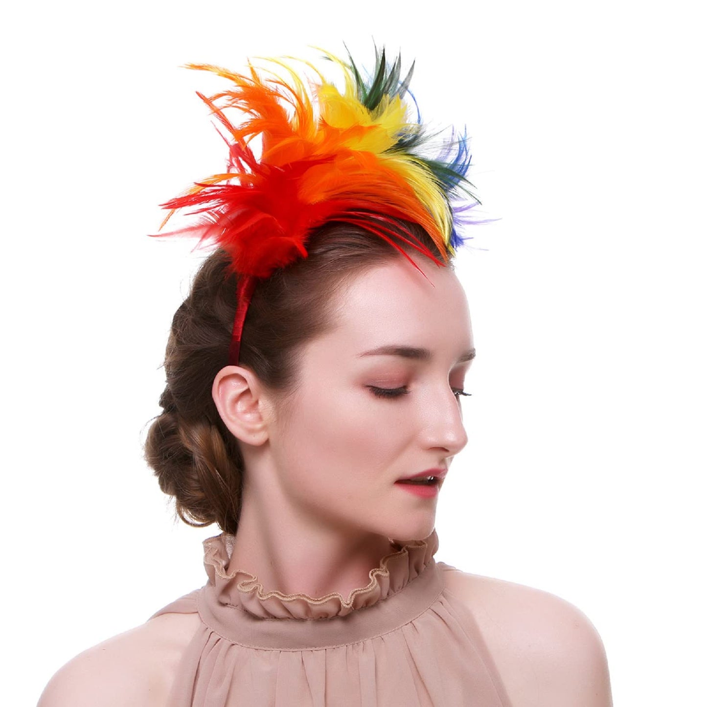 HIWIND Fashion Hairband Feathers Headband Tea Party Cocktail Wedding Headpiece