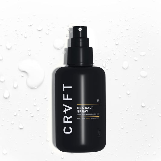 CRVFT Sea Salt Spray 6oz | Light Hold/Natural Finish | Add Volume & Texture | Ideal for All Hair Types & Lengths | Men's Texturizing Surf Spray | Made in the USA | Paraben & Sulfate Free [Scented]
