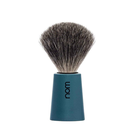 NOM Carl Shaving Brush | Pure Badger Shave Brush for Shaving soaps and creams | Exfoliating Shaving Brush | Petrol handle