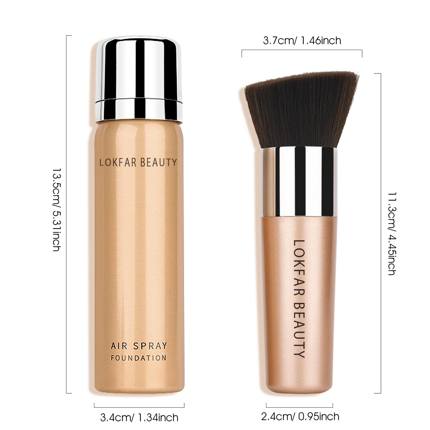 LOKFAR AirBrush Foundation Spray, Silky Mist Foundation Spray Makeup Set with Brush, Full Coverage Foundation for Smooth Radiant Finish, Formula Breathable Lightweight Hydrating | #A01 Ivory