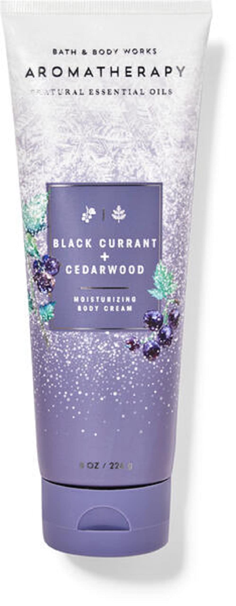 Bath and Body Works Aromatherapy Uplifting Black Currant and Cedarwood Moisturizing Body Cream 8 Ounce Full Size