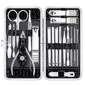 Yougai 18-Piece Manicure Set with Leather Case | Professional Nail Clippers