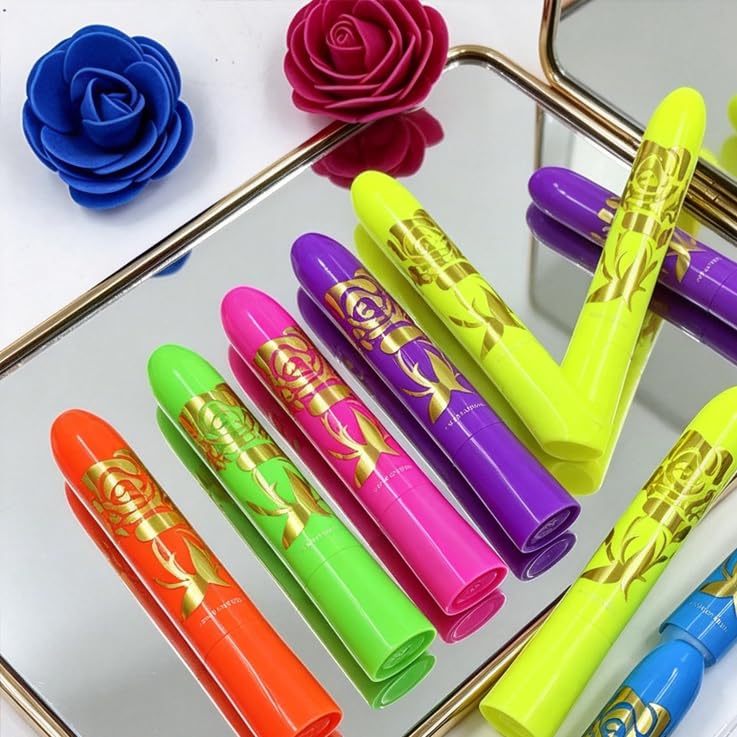 UV Glow Face Paint Crayons - 12 Pcs Fluorescent Makeup Kit