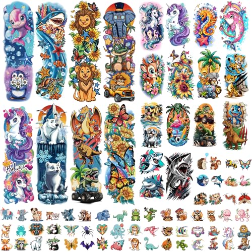 52 Sheet Temporary Tattoos for Kids - Waterproof Fake Tattoos