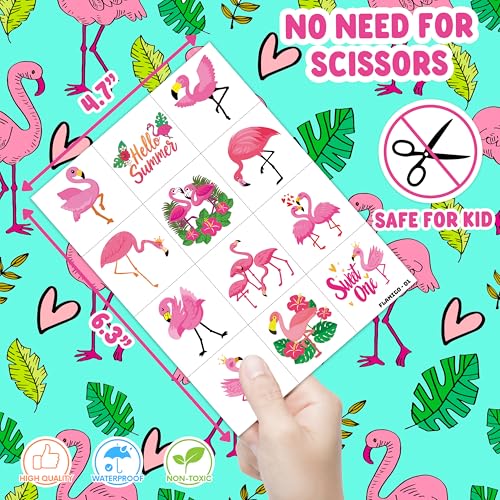 96 Piece Flamingo Temporary Tattoos for Kids